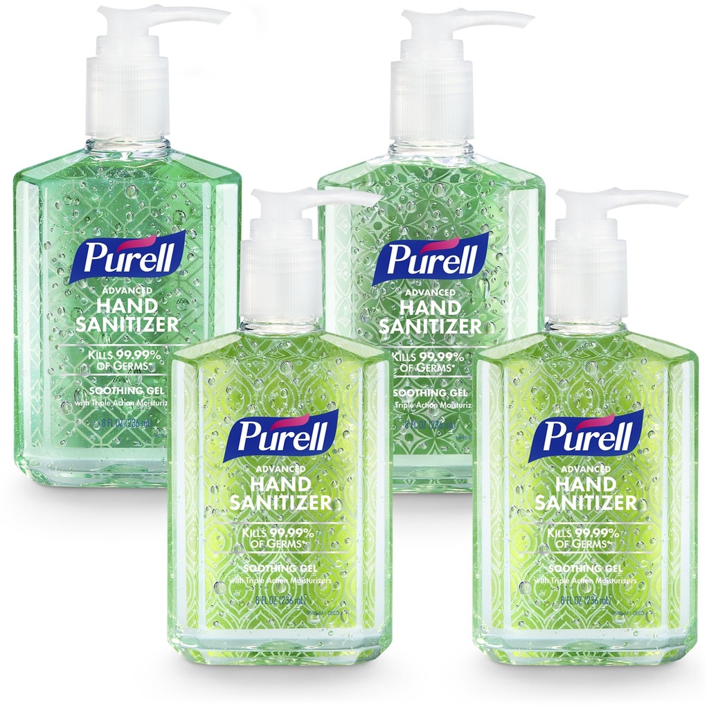 PURELL Advanced Hand Sanitizer Καταπραϋντικό Gel, Fresh Slead, 8 fl oz αντλία μπουκάλι (πακέτο του 4), 9674-06-ECDECO