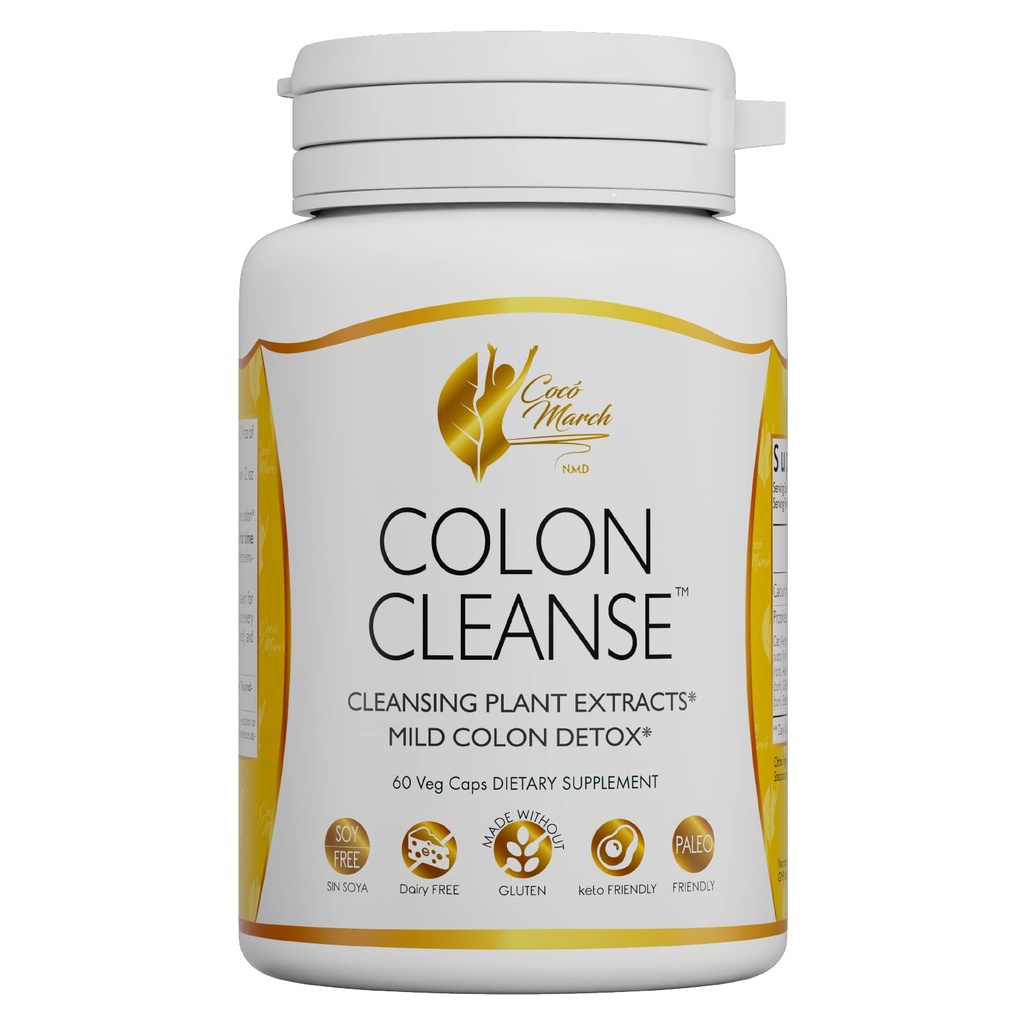 Cocó Μάρτιος N.M.D Cleanse Colon - Συμπλήρωμα διατροφής, Εκχυλίσματα φυτών καθαρισμού, Ήπια καθαρισμού Κολώνων - Χωρίς γλουτένη, Χωρίς γαλακτοκομικά, Χωρίς σόγια, Κετό Φιλικό, Παλαιό Φιλικό, 60 Veg Caps - 15 Υπηρεσίες