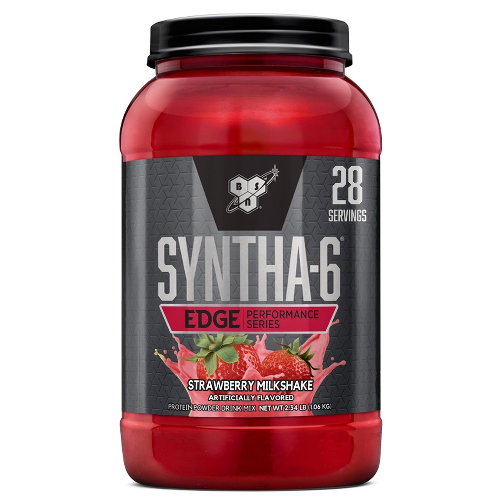 BSN SYNTHA-6 Σκόνη πρωτεΐνης άκρων, σκόνη πρωτεΐνης φράουλας με υδρολυμένο Whey, Micellar καζεΐνη, πρωτεΐνη γάλακτος απομόνωση, χαμηλή ζάχαρη, 24g πρωτεΐνη, φράουλα μιλκσέικ, 28 εξυπηρετούν