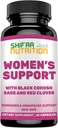SHIFAA NUTRITION Ορμόνες Ισορροπία & Εμμηνόπαυση Συμπληρώματα για τις γυναίκες, Εμμηνόπαυση Ανακούφιση - Υποστήριξη για Hot Flashes, Mood Swings w/Black Cohosh & Red Clover Halal Vitamins, 30 Σερβιέτες