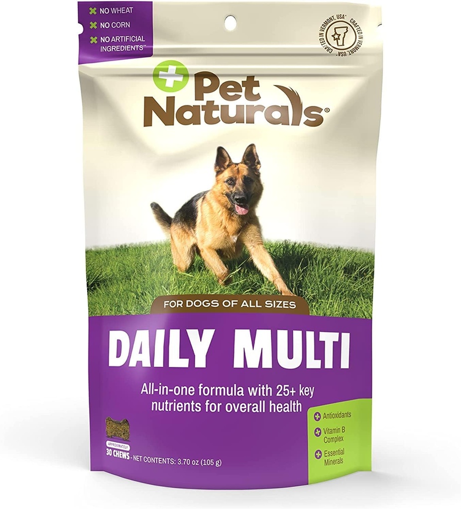 Pet Naturals Καθημερινή πολυβιταμίνη για σκύλους, Veggie Flavor, 30 μάσημα - Yummy Chews με Αμινοξέα, και Αντιοξειδωτικά - Υποστηρίζει την ενέργεια, τη μεταβολική λειτουργία και Pet Wellness
