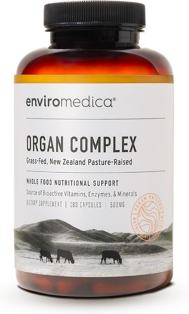 Enviromedica Grass-Fed Organ Complex: Συκώτι βοείου κρέατος, νεφρό, καρδιά, και πάγκρεας (180 ct)