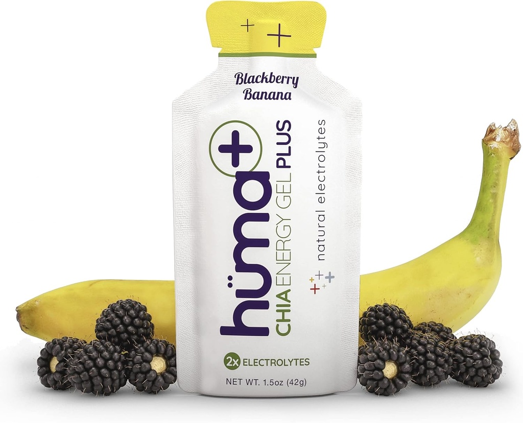 Huma Plus - Chia Energy Gel, BlackBerry Banana, 24 Gels - Στομάχι φιλικό, πραγματική ενέργεια τροφίμων