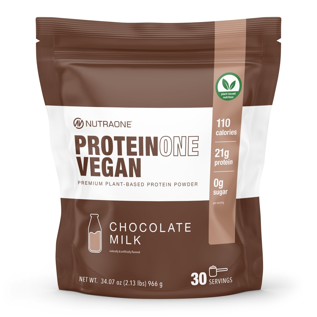NutraOne ProteinOne Vegan Plant-based Protein Protein Powder Vegan Protein Powder, Dairy-Free, Pea and Rice Protein (Χοκολικό Γάλα)