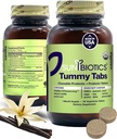 SUNBIOTICS Tummy Tabs - Μασώμενα Probiotic και Prebiotic δισκία με 18 δισεκατομμύρια CFUs 4 Probiotic Strains για Καλή Εντερική Χλωρίδα, Ανοσοποιητικό Σύστημα, & Ισορροπημένη Μικροβιομή - Βανίλια, (Pack of 1)