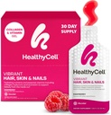 Healthycell Vibrant Hair Skin & Nails Daily Liquid Supplement - Συμπληρώματα ομορφιάς με ενυδατικά θρεπτικά συστατικά & Ουσιώδεις Βιταμίνες - Κολλαγόνο, Βιοτίνη & Υαλουρονικό Οξύ - 30 Gel Packs