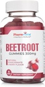 Beetroot Gummies 300mg - for Healthy Circulation Support * -Natural Mixed Fruit Flavor Non-GMO Vegan-Beet Chews- 90 Count