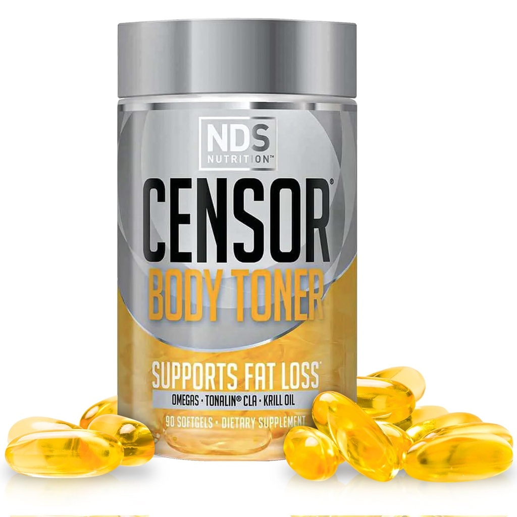 NDS Nutrition Censor - Λιποθυμία και τονωτικό σώματος με CLA, ιχθυέλαιο, Safflower και Omega 3-6-9 Blend - Συμπλήρωμα διατροφής για βελτιωμένη ενέργεια και υγεία (90 Softgels)