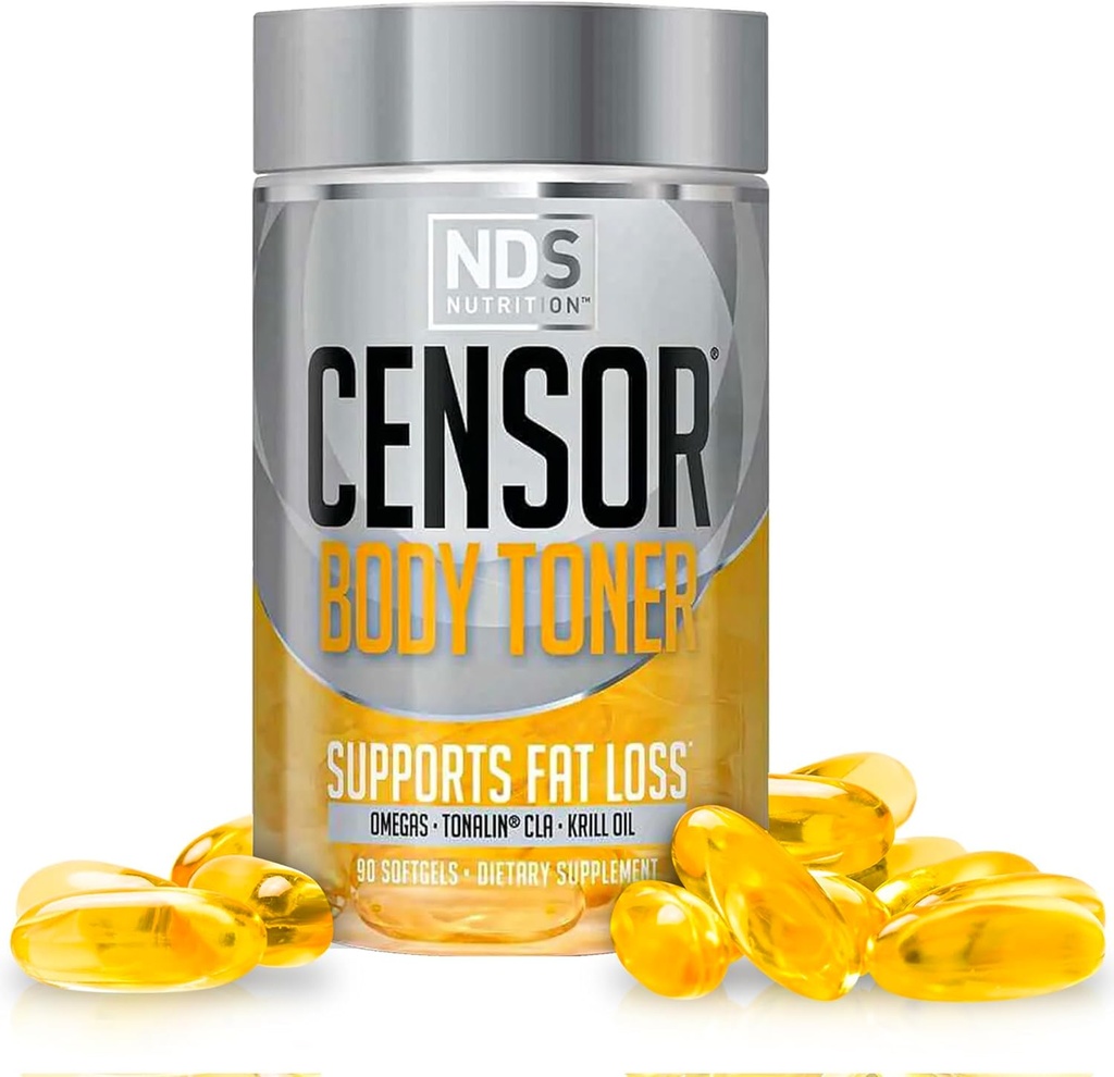 NDS Nutrition Censor - Λιποθυμία και τονωτικό σώματος με CLA, ιχθυέλαιο, Safflower και Omega 3-6-9 Blend - Συμπλήρωμα διατροφής για βελτιωμένη ενέργεια και υγεία (90 Softgels)