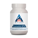 Ayush Herbs Curcumin 97% - Συμπληρώματα κουρκουμίνης, Premium Turmeric Root Supplement, Κουρκουμινοειδή για γυναίκες & άνδρες, ενήλικες, Premium Κοινή Υποστήριξη, Δύναμη & Ζωτικότητα - 90 Καψάκια Χορτοφαγικής (1 Κόμβος)