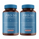 Vitamin Bounty Pro-50 Probiotic 50 Billion CFU - 13 Συμπλήρωμα Στρώματος για άνδρες και γυναίκες + Πρεβιοτικά - Digestive Health & Gut Support - Lactobacillus & Bifidobacterium - Καψάκια Καθυστερημένης Απελευθέρωσης, 2 Pack