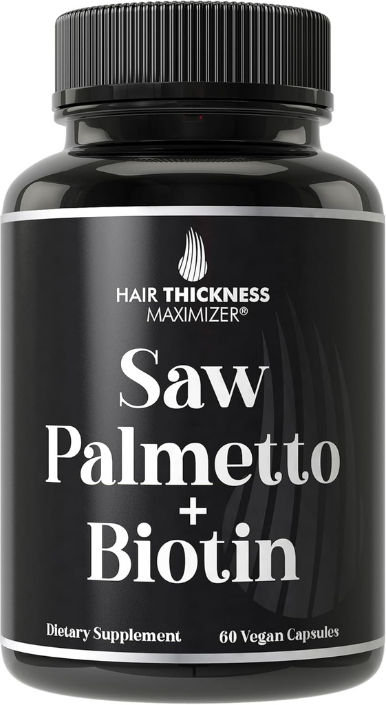 Saw Palmetto + Biotin Advanced 2-in-1 Combo για την ανάπτυξη των μαλλιών. Συμπλήρωμα καψακίων Vegan με φυσικό εκχύλισμα πριονιού Palmetto + 10000mcg Biotin. Χάπια τριχόπτωσης και αναδόμησης για άνδρες και γυναίκες. Αποκλεισμός DHT