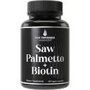 Saw Palmetto + Biotin Advanced 2-in-1 Combo για την ανάπτυξη των μαλλιών. Συμπλήρωμα καψακίων Vegan με φυσικό εκχύλισμα πριονιού Palmetto + 10000mcg Biotin. Χάπια τριχόπτωσης και αναδόμησης για άνδρες και γυναίκες. Αποκλεισμός DHT