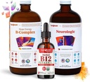 LIQUIDHEALTH Ενηλίκων Focus & Energy Liquid Vitamin B-Complex, USDA Organic Methyl B12 Drops, Neulogic Nootropic Focus Supplement - Boost Energy, Mood - USA Made, Vegan, Non-GMO