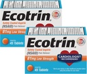Ecotrin Low Strength Safety Coated Aspirin, NSAID 81mg, 45 count (2 Pack)