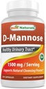 Best Naturals D-Mannose Κάψουλες - Συμπλήρωμα καθαρισμού ούρων 1500mg/serving - 120 Count