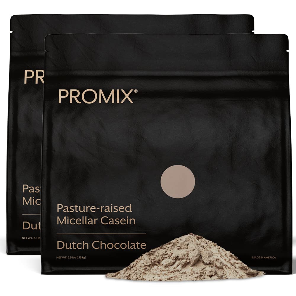 ProMix Διατροφή Καζεΐνη Πρωτεΐνες σκόνη - Grass-Fed, Ζυμαρικά ενυδατωμένα, αργή απελευθέρωση 25g Micellar καζεΐνη - 5,4g BCAAs Χωρίς γλουτένη, Χωρίς ζάχαρη, χωρίς σόγια - σοκολάτα, 5lb