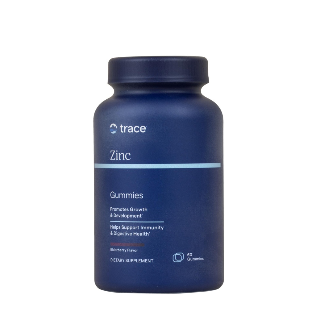 Trace Minerals Ψευδάργυρος - Zinc Gummy συμπλήρωμα για την υγιή ανάπτυξη & ανοσοποιητική υποστήριξη - Διέγερση & Μεταβολισμός - Παιδική Gummy - Ζελατίνη-ελεύθερος & Vegan - Γεύσεις Elderberry - 60 Count (30 Servings)