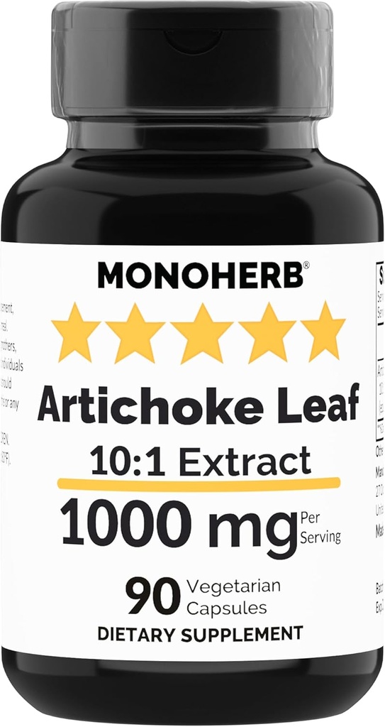 MONOHERB εκχύλισμα φύλλων Artichoke 1000 mg - 90 κάψουλες χορτοφάγων