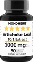 MONOHERB εκχύλισμα φύλλων Artichoke 1000 mg - 90 κάψουλες χορτοφάγων