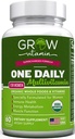 grow vitamin One Daily Multivitamin for Women - Energy Support - Whole Food Supplement to Nourish Hair, Skin, Nails - Non-GMO - No Soy - Gluten Free - 60 Capsules - 2 Month Supply