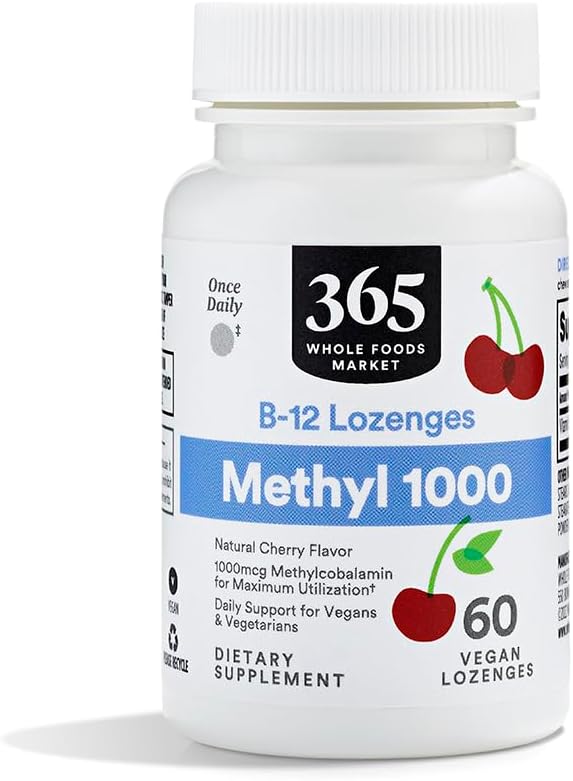 Ολόκληρη η αγορά τροφίμων, μεθύλιο B-12 1000 MCG Cherry Lozenge, 60 CT