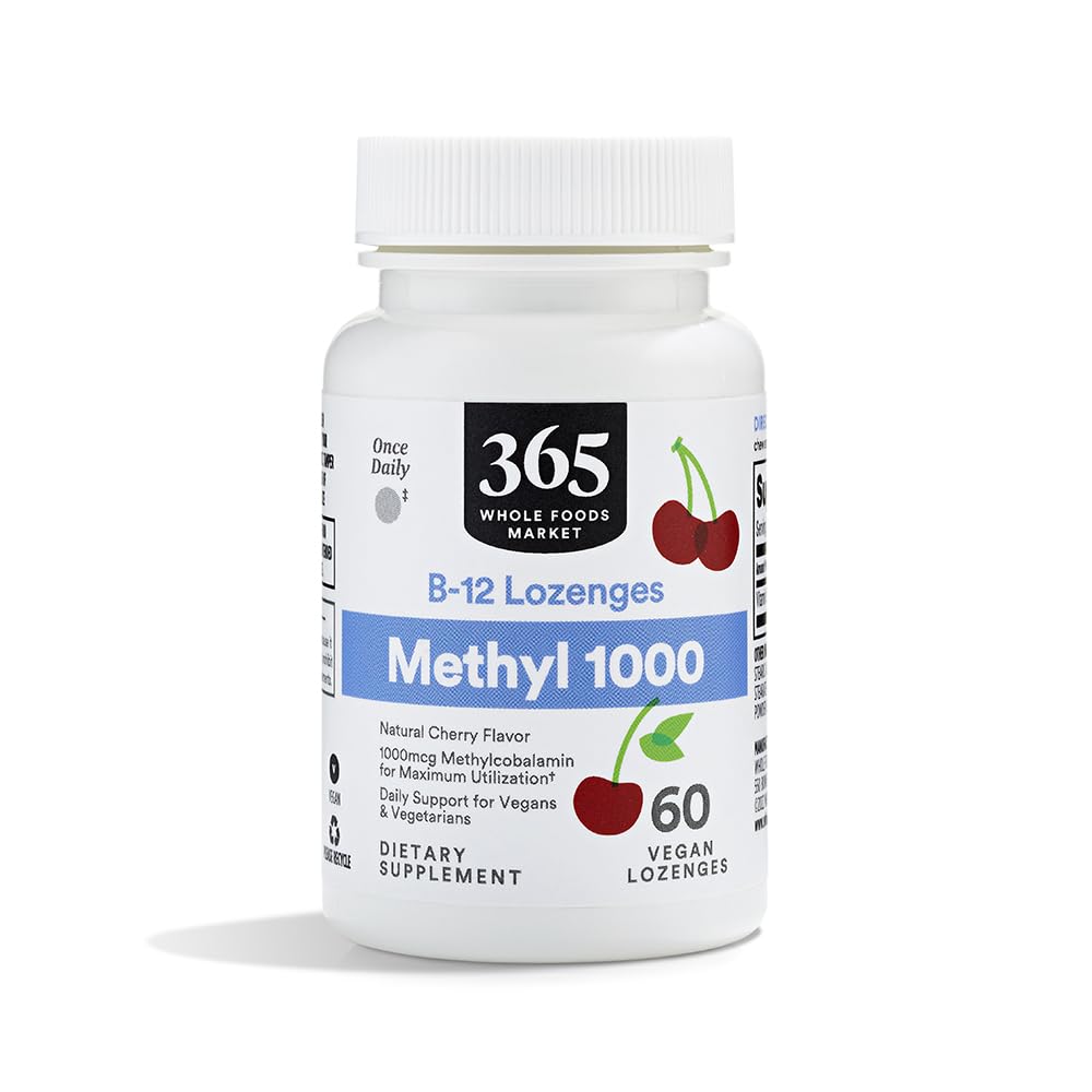 Ολόκληρη η αγορά τροφίμων, μεθύλιο B-12 1000 MCG Cherry Lozenge, 60 CT