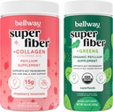 Bellway Super Fiber σκόνη + κολλαγόνο, φράουλα λεμονάδα Super Fiber + Πράσινα