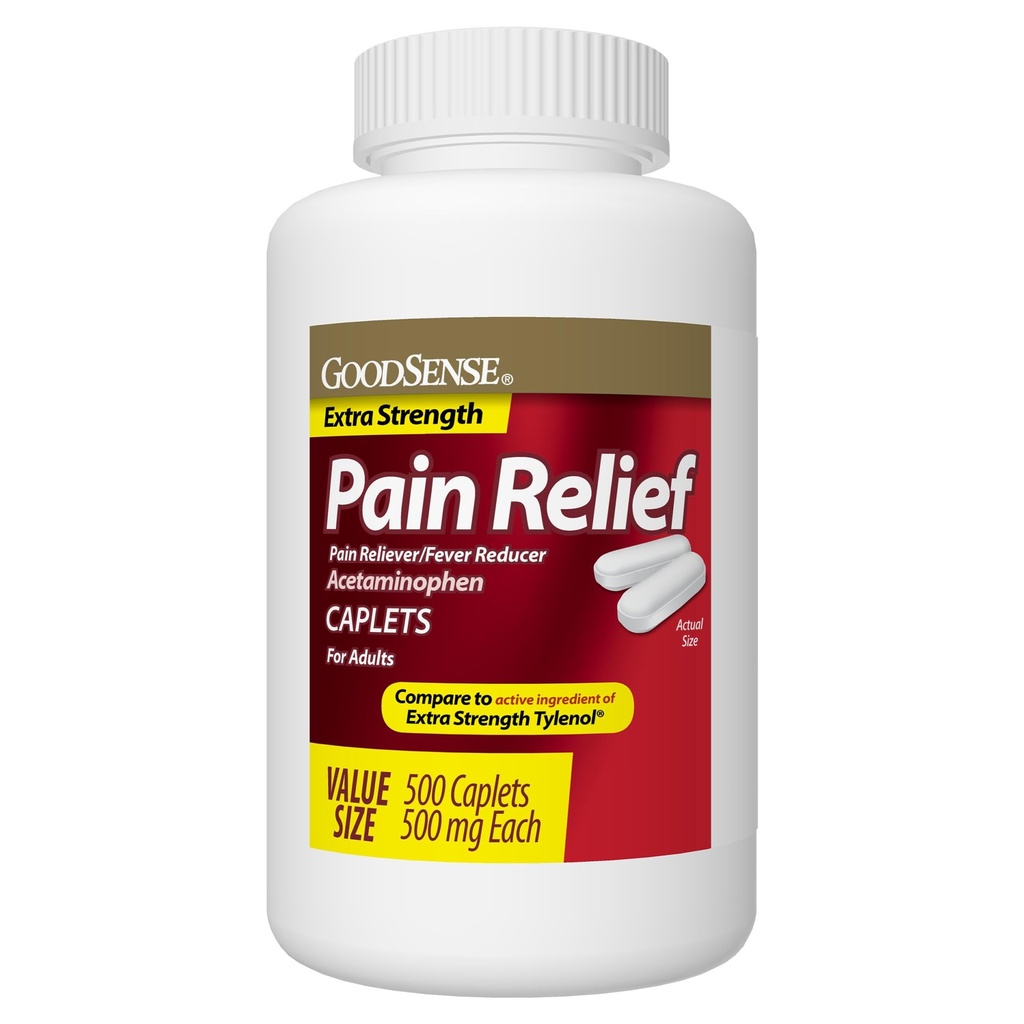 GoodSense Extra Strength Pain Relief, Ακεταμινοφαίνη, 500 mg, 500 Count