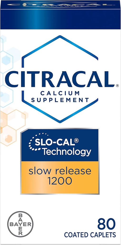Citracal Calcium + D Slow Release 1200 Tablets 80 Tablets (Pack of 4)