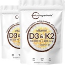2 Pack Βιταμίνη D3 10000 eu Plus K2 (MK-7) 200 mcg, 300 Virgin Coconut Oil Softgels 