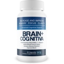 Brain+ Cognitiva - Προηγμένη Γνωστική Υποστήριξη - Βοήθεια για την αύξηση και τη βελτίωση της μνήμης, την ενίσχυση της ψυχικής εστίασης και την υποστήριξη της ψυχικής σαφήνειας - Alpha-GPC κάψουλες για την υποστήριξη του εγκεφάλου και Opti Nootropic Boost