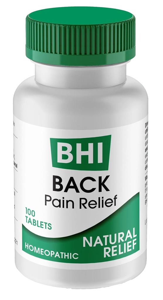 BHI Back Natural Back, Hip & Leg Pain Relief - 6 Ισχυρό Multi-Συμπτώματα Ενεργά Ομοιοπαθητικά Συστατικά Βοήθεια Ηρεμία Οσφυαλγία, Μυική Σφίξιμο & Σπάσματα Φυσικά για γυναίκες & άνδρες - 100 δισκία