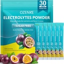 Ηλεκτρολυτές Powder Packets, 30 Sticks Hydration Packets Ζάχαρη Χωρίς, Ηλεκτρολυτές Ποτό Mix Φορητά Ηλεκτρολυτικά Πακέτα για Ταχεία Ενυδάτωση, 0 Ζάχαρη & 0 Θερμίδες, Πάθος Φρούτα Γεύση