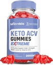 Justified Laboratories Microbio Keto ACV Gummies Extreme 2000MG Micro Bio Keto Gummies Apple Cider Vinegar Formated with Pomegranate Beet Juice Powder B12 Vegan Non GMO 60 Gummys