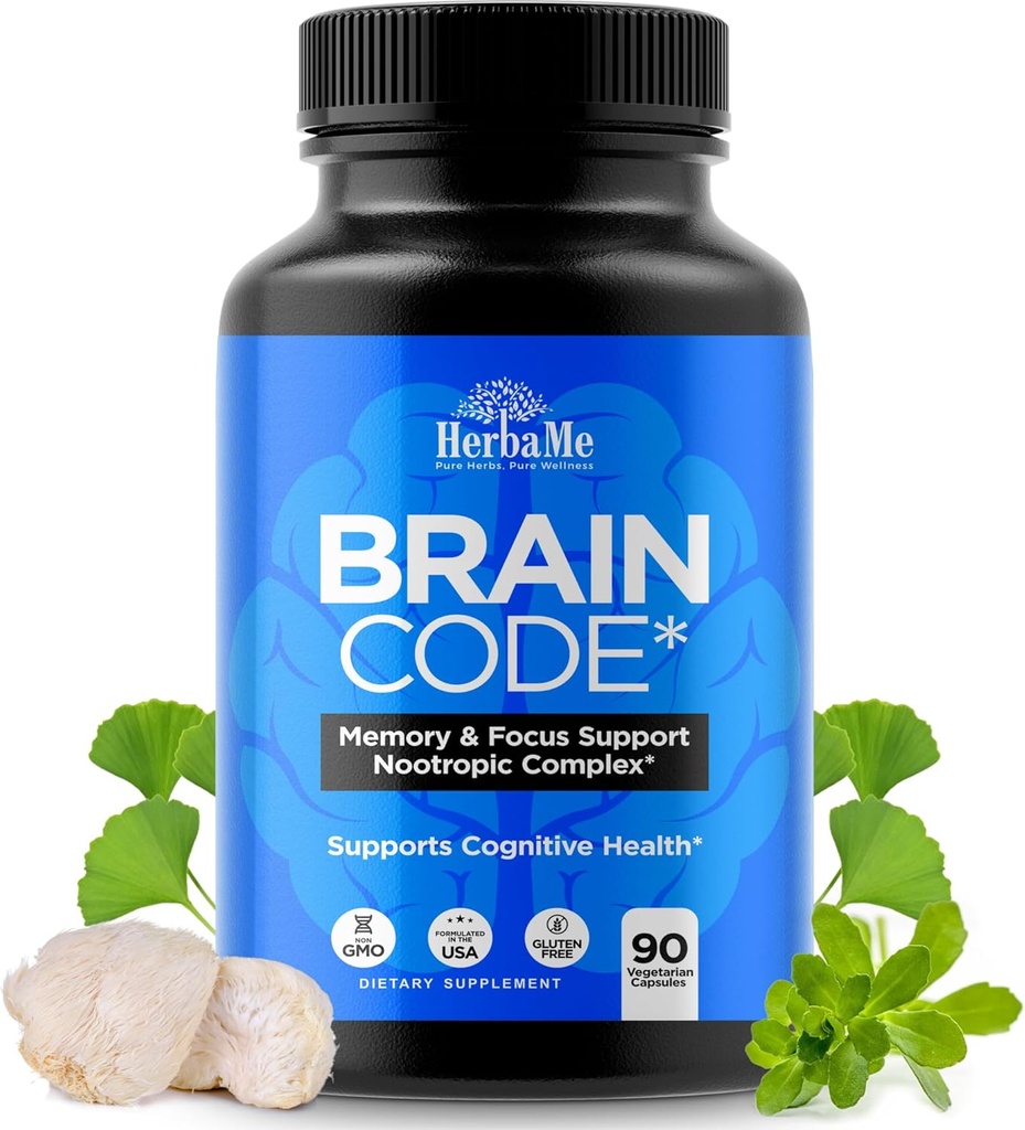Κωδικός εγκεφάλου Nootropic Brain Συμπληρωματικό για τη μνήμη και εστίαση 