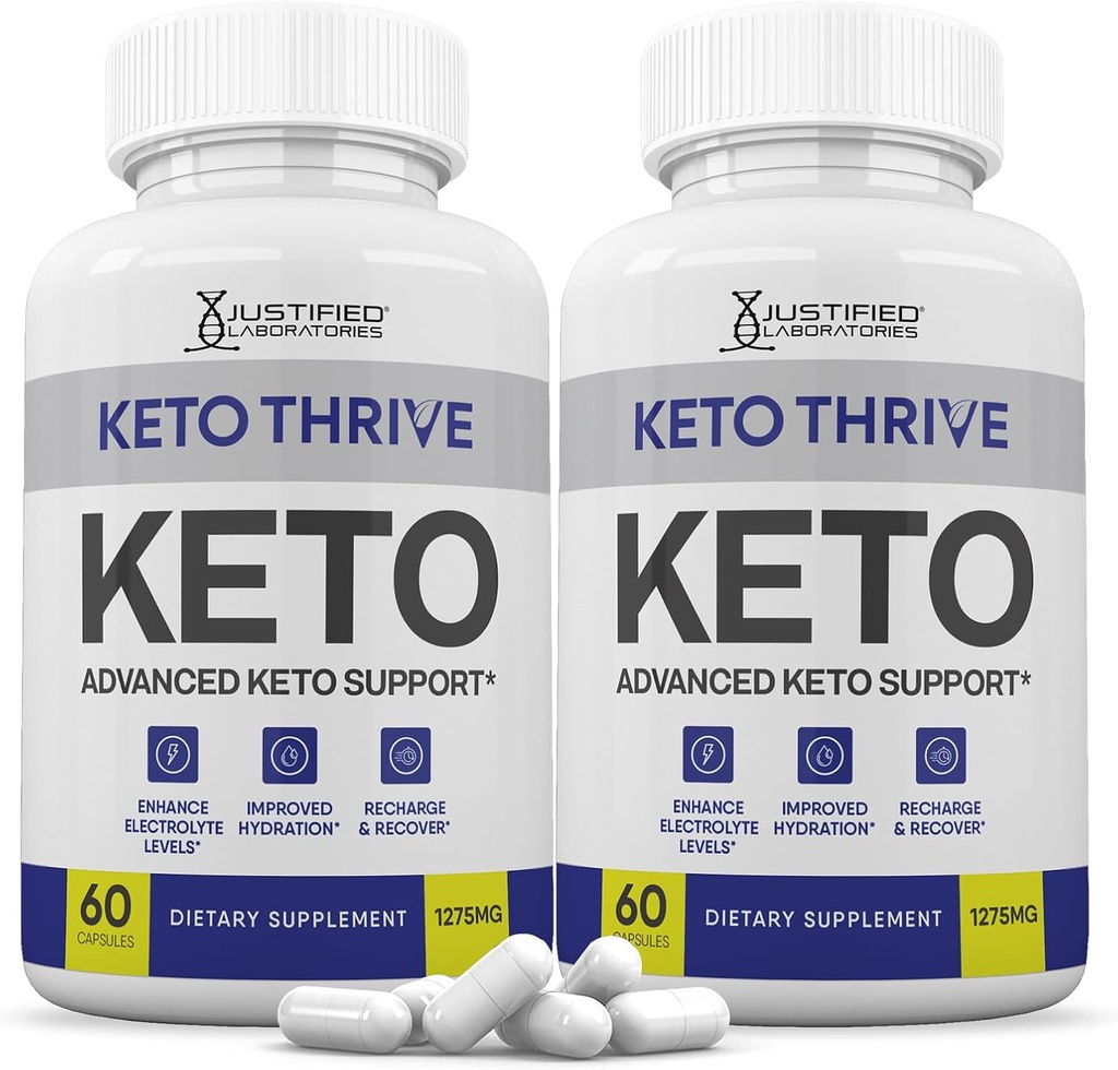 (2 Pack) Keto Thrive Keto ACV Χάπια 1275MG Keto Υποστήριξη Blend Κάψουλα Εναλλακτική για Keto ACV Gummies Formulated with Apple Cider Vinegar Extra Virgin Olive Oil Powder Green Tea Leaf 120 Κάψουλες