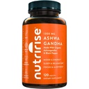NutriRise οργανικές κάψουλες ρίζας Ashwagandha με μαύρο πιπέρι, 1300mg, φυσικό στρες & mood, θυρεοειδές, και ανοσοποιητικό συμπλήρωμα υποστήριξης, καθαρότητα, εστίαση & ενέργεια, χωρίς γλουτένη, 120 Count
