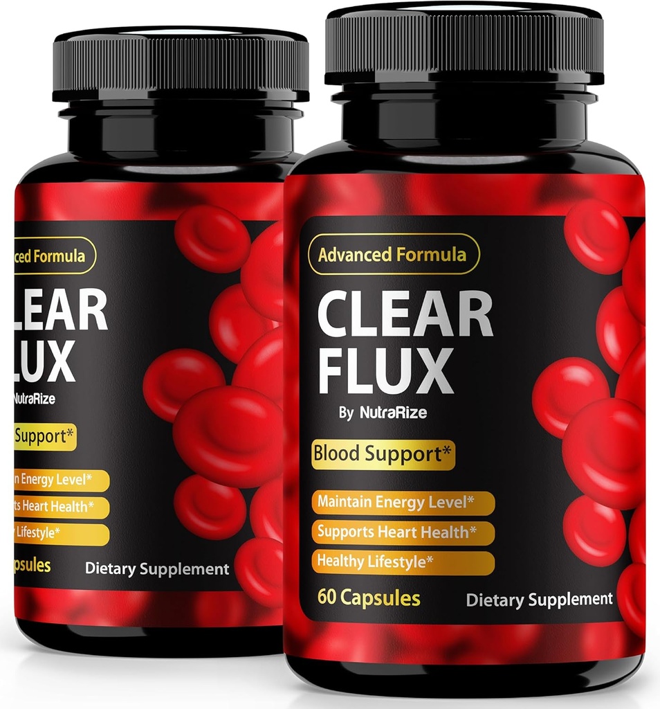 (2 Pack) Clear Flux Χάπια, Επίσημες κάψουλες ClearFlux, All-Φυσική Υποστήριξη, Premium Υποστήριξη για τη Διατήρηση Σταθερών Επιπέδων & Υγιούς Κυκλοφορίας, Φυσικό Clear Flux Health Review (120 Κάψουλες)