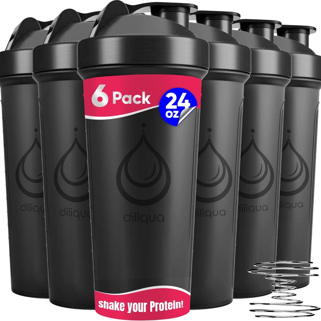 6 PACK, Shaker μπουκάλια με σύρμα Whisks για πρωτεϊνικά μείγματα 