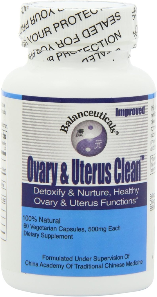 3 Σετ των 60 Count Balanceuticals Ωοθηκών & Uterus Clean, 500 mg Καψάκια Συμπλήρωμα Διατροφής