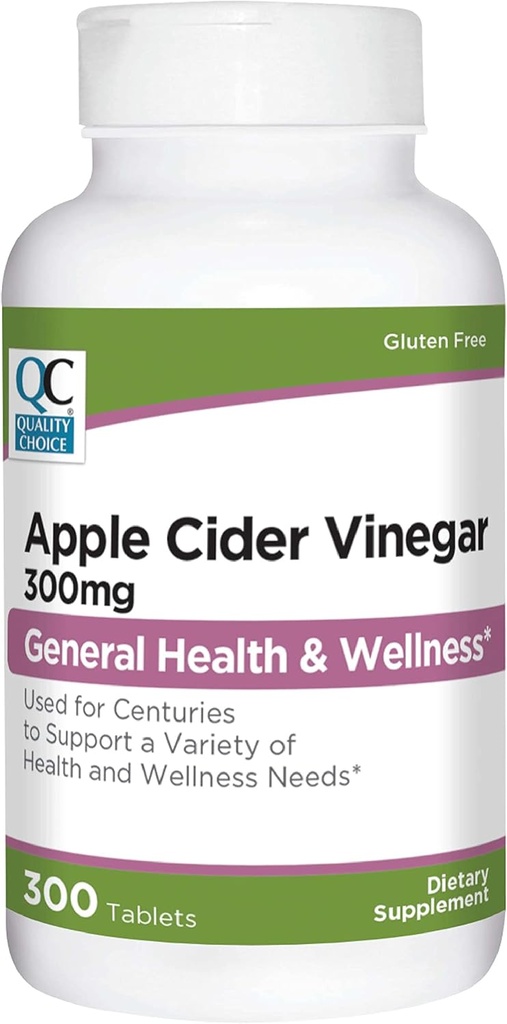 Quality Choice Apple Cider Vinegar 300 mg - Γενική Υγεία και Ευεξία - Συμπλήρωμα διατροφής σε 300 μπουκάλια των δισκίων