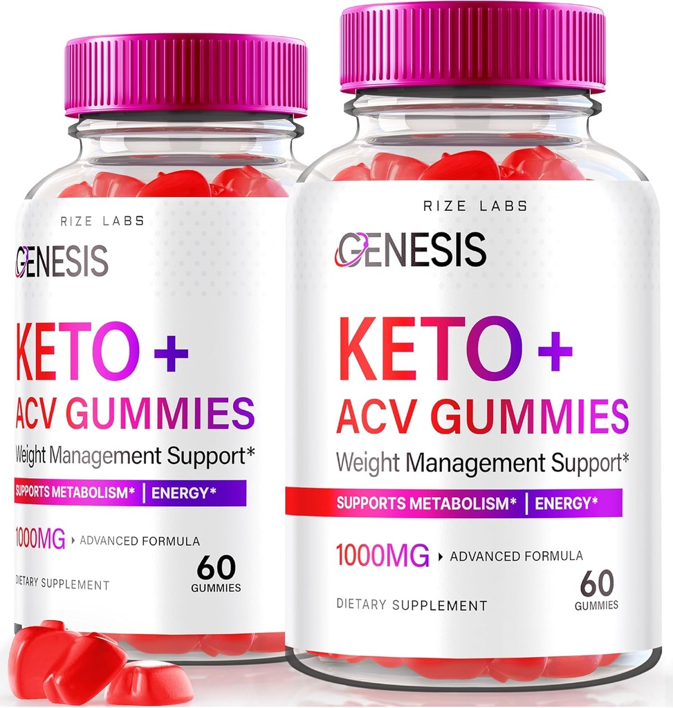 rize labs - Genesis Keto Keto+ACV Gummies, συμπλήρωμα για προηγμένη απώλεια βάρους, όλα τα φυσικά Extreme 2000mg Gummies (120 Gummies)