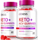 rize labs - Genesis Keto Keto+ACV Gummies, συμπλήρωμα για προηγμένη απώλεια βάρους, όλα τα φυσικά Extreme 2000mg Gummies (120 Gummies)