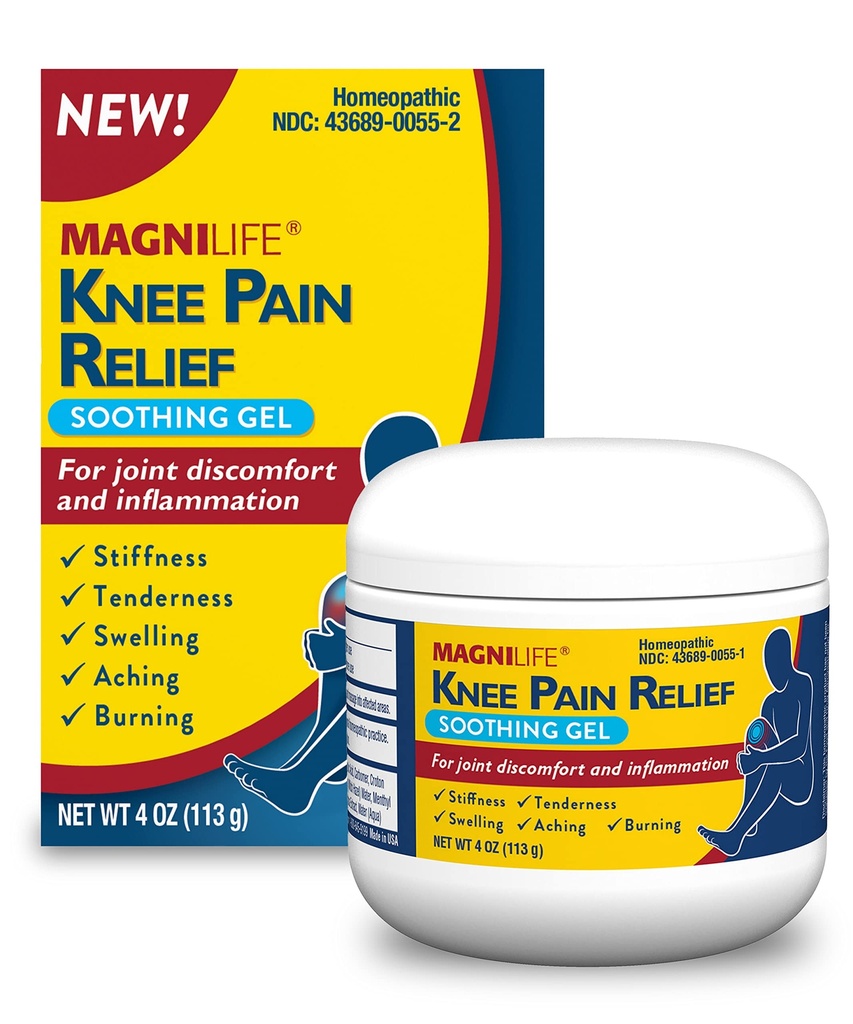 MagniLife Knee Pain Relief Καταπραϋντικό Gel, Μειώνει την Οίδηση & Φλεγμονή των πονεμένων μυών, Κοινή Δυσφορία, Τραυματισμοί - All-Natural Arnica - 4oz.