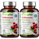 biophix D- Mannose 1000mg κάψουλες με Cranberry & Probiotics - D Mannose συμπληρώματα για τις γυναίκες - D-Mannose χάπια για την ουρική Φυλλαδική & Bladder Υγεία Υποστήριξη - Digestive Well-Being - 120 Vcaps 2 Συσκευασία