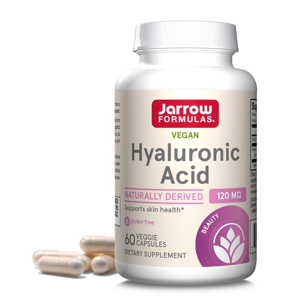 Jarrow Formulas Υαλουρονικό Οξύ 120 mg, Συμπλήρωμα διατροφής, Υποστήριξη για την Υγεία του Δέρματος, 60 κάψουλες λαχανικών, Μέχρι 30 ημέρες προσφοράς