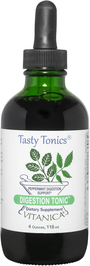 Vitanica Digestion τονωτικό, αέριο και Bloating συμπλήρωμα ανακούφισης, οργανική, βελτίωση της λειτουργίας Digestive & Gut υγεία, για γυναίκες & άνδρες, μάραθο μάραθο μέντα και αλόη Βέρα Vegan, 4 Oz