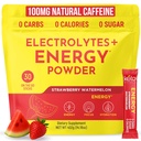 Keto Vitals Electrolyte Energy Drink Powder Packets - Συμπλήρωμα ηλεκτρολυτών για την ενέργεια και την ενυδάτωση - Φράουλα Καρπούζι Kito Powder Packets, 30 Count