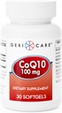 GeriCare CoQ10 100mg Softgels - High Absorption Co Q 10 Supplement - Easy to Swallow Q10 Coenzyme for Men, Women, and Elderly - 1 Month Supply, 30 Count - Travel Friendly